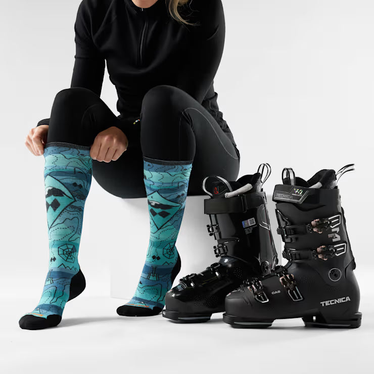Smartwool Merino - Women's Ski Topo Treasures Print Over The Calf Socks - Image 2