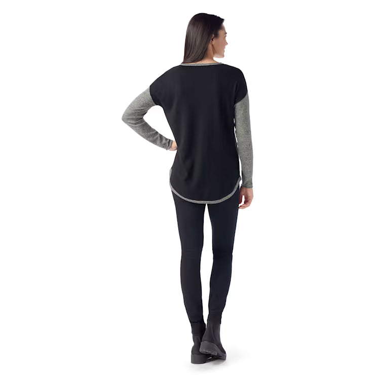 Smartwool Merino - Women's Shadow Pine Colorblock Crew Sweater - Image 2