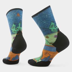Smartwool Merino - Women's Trail Run Mountain Print Crew Socks